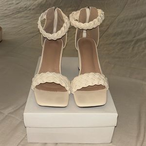 Chunky ankle strapped sandal heel